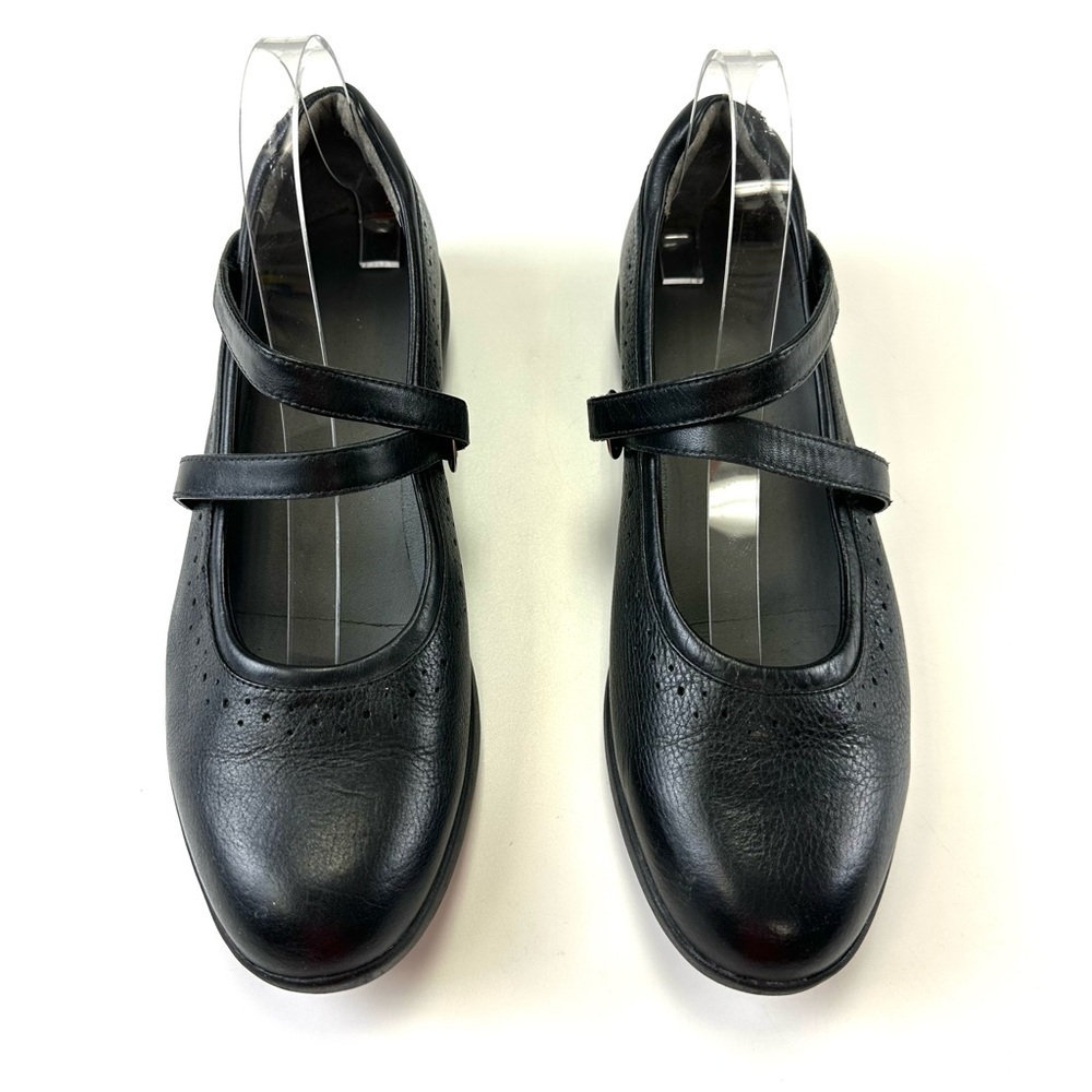 Aravon black leather comfort Mary Jane low heel womens shoes Size 10AA